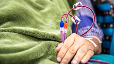 A patient undergoing dialysis.